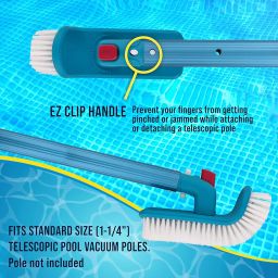 U.S. Pool Supply Professional Pool Step and Corner Cleaning Brush with Adjustable 180 Degree Handle Rotation - Curved End Bristles - Easily Scrub Sweep Clean Swimming Pools, Spas, Hot Tubs, Bathroom image 4