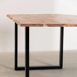 Rustic Rectangular Dining Table | Solid Wood 6 Seater Dining Table | Dining Table | Dining Room Furniture |Black image 4