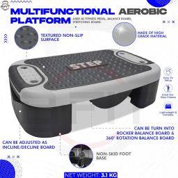 B Fit 4-In-1 Aerobic Step Platform - Adjustable Multifunctional Balance Board, Steppers for Exercise, Stepper Platform - Home Workout Step Up Exercise Step Platform For Balance & Gym Class, Non Slip image 1