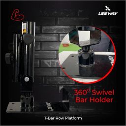 LEEWAY T-Bar Row Platform Landmine Attachment – Fit 1" and 2” Olympic Bars, Full 360° Swivel, Gym Equipment for Barbells Attachment for Deadlift, Leg Squat Exercises - Black image 5