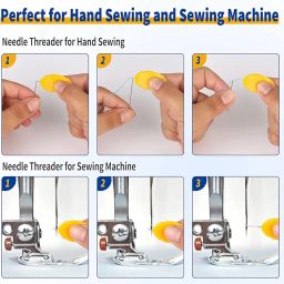 Needle Threader 6pcs, Small Needle Eye Threader Tool, Easy Threader for Machine and Hand Sewing, Fast and Precise Threading, Ideal for Needlework, with Transparent Box, Color Random image 4
