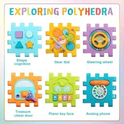 Cable World® 6-in-1 Activity Cube Learning Activity Play Cube Intelligence Learning Educational Activity Cube Game Multi Purpose Educational Toys for Kids image 3