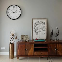 Non-Ticking Quartz Wall Clock with Thermometer & Hygrometer Battery Operated Analog Clock for Temperature & Humidity Monitoring Ideal for Home Office School (Black Solid Frame, 18 Inch) image 3