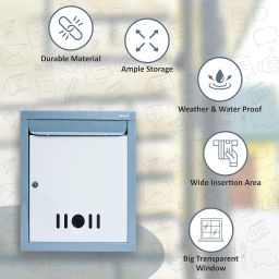 JD FRESH Wall Mount Letter Box/Mail Box/Suggestion Box/Complaint Box for Office/Post Box for Home gate with Clear Window View & Secure Key Lock - (Dark Grey) A4 Size image 4