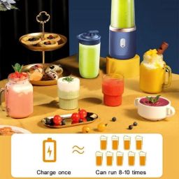 Portable Juicer Blender for Smoothies & Juices | Mini Blender Bottle | 400ml Shake Maker with 1800mAh Battery | Personal Smoothie Mixer for Home, Travel, Gym (Multi Color) image 3