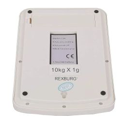 Electronic Kitchen Digital Weighing Scale with Tare Function with Adaptor (10 Kg-SF 400A) - White image 3