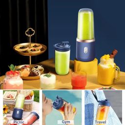 Portable Personal Blender - USB Rechargeable, Mini Blender for Shakes & Smoothies, 400ML Portable Fruit & Veggie Juicer Cup With 6 Blades & Travel Lid image 5