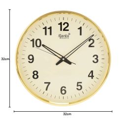Quartz Analog Wall Clock(32 Cm X 32 Cm X 3.5 Cm,Gold,Plastic) image 3