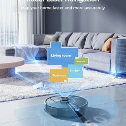 Laresar Robot Vacuum Cleaner with Mop, Ultra Strong 5000Pa Robotic Vacuum with Lidar Navigation, 3 in 1 Robot Hoover for Pet Hair,Dust, 5 Real-Time Mapping, App Control, Alexa (Mars01) image 2