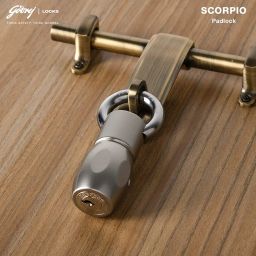 Godrej Locks I Ultra Scorpio Padlock I 3 Keys I for Main Door I Gate Lock I Tool Box, Shutters, Shops & Offices I Strong Hardened Corrosion Resistant Shackle I Nickel Finish image 1
