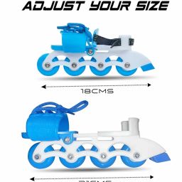 jaspo Unisex_Youth Transformer Beginner Quad And Inline 2-In1 Roller Skates For Age Upto 7 Years (Cyan) image 5