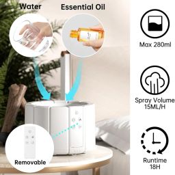 Inditradition Bonfire Shape Aromatherapy Humidifier Diffuser for Home (with Multi-Colour LED, 8 Inches Long, 250ml Tank) - White image 5
