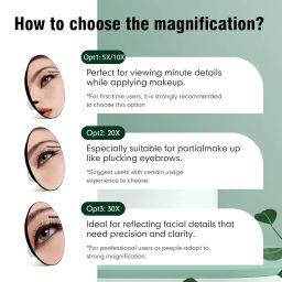 Suupvaor 10X Magnifying Mirror with 3 Suction Cups, Large 6inch Magnified Mirror 10X Travel Round Makeup Mirror with High Magnification, Make up Mirror with Tweezers Sets image 5
