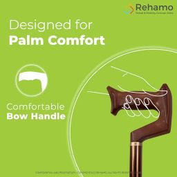 Rehamo Walking Stick with Folding Seat/Chair/Stool & Anti Slip Rubber Bush, Adjustable Height Cane with Tri-Pad Base & Built-in Seat | 2 in 1 Aluminium Folding Walking Stick Seat with 1 Year Warranty image 2