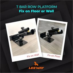 LEEWAY T-Bar Row Platform Landmine Attachment – Fit 1" and 2” Olympic Bars, Full 360° Swivel, Gym Equipment for Barbells Attachment for Deadlift, Leg Squat Exercises - Black image 2