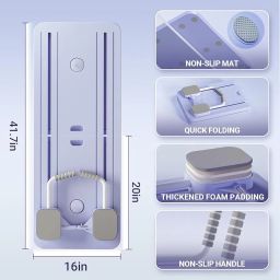 Clefairy Pilates Board, Ab Roller Board with Pilates Stick and Push up Bracket, Ab Roller Wheel Training Board with Elbow Support, Abdominal Board with Automatic Rebound image 2