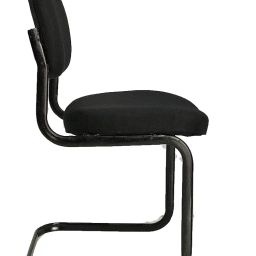 RW REST WELL Office Visitor Chair | Comfortable Office Study Computer & Library Visitor Chair | Without Armrest with Iron Frame and Cushion Seat Back, S-Model (Black, Set of 1) image 3