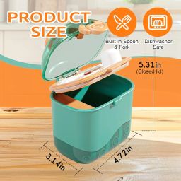 SNOWIE SOFT® 550ml Baby Formula Dispenser with Handle Food-Grade Double Layer Baby Milk Powder Container for Baby Travel with Scoop Leaking Proof Baby Formula Container, Blue image 1