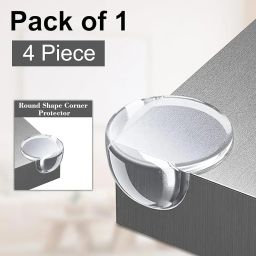 GLUN® Sharp Corner Protector, Pack of 1 (4 Corners), Transparent Baby Safety Corner Edge Guards, Sharp Table Corner Guard Protectors for Baby Child Kids image 1