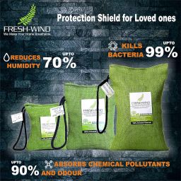 FRESHWIND Non-Electric Activated Charcoal Air Purifier, Deodorizer, odour Absorber and Dehumidifier Granule (Unscented,500g) image 2