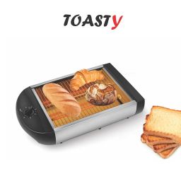 WARMEX HOME APPLIANCES Toasty 600 Watts Stainless Steel 4 Slices Flat Bread Toaster With Removable Crumb Tray & 6 Min. Variable Timer (Black) image 2