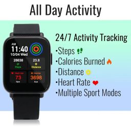 Zewa® Fitness Smart Health Watch, Oxygen Level Monitoring, Continuous Pulse Measurement, Call & SMS Notifications, Measurement, Tracks Time, Steps, Distance, Calories. image 2