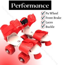 whizzymart Latest Designed Roller Skates with Front Break for Kids Age Group 4-12 Years Adjustable Inline Skating Shoe (RED & White) image 4