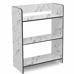Dime Store Wooden Book Shelf for Home Library Kids | Standing Book Rack Bookshelf (Medium, White) image 4