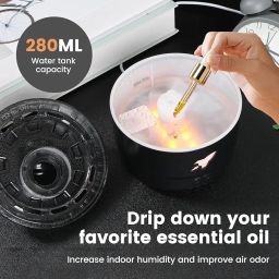 DONDA 280 ML Cannon Blast Aroma Humidifier Diffuser Ultrasonic Barbette Diffuser for Home & Office (Black) image 2