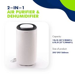 ABSORBIA HOUSEHOLD DEHUMIDIFICATION AND AIR PURIFICATION | 2-IN-1 DEHUMIDIFIER for 30 sq. meter - Model Name VIRGO |Noise less than 45db |Timer button with 2H, 4H, 8H image 4