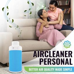 AirDeveloppa True HEPA Air Purifier: High-Efficiency Removal of Dust, Allergens and Bacteria. 320 ft² Coverage, Compact, User-Friendly Design, 6-Month-Lasting Filter, Ideal for Bedrooms (Purple) image 1