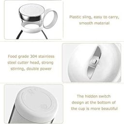 ONERIOUS Portable Mini Juicer Blender, USB Rechargeable, Electric Juicer Bottle Blender Grinder Mixer, Personal Size Blender for Juices, Shakes and Smoothies, Fruit Juicer Machine image 5