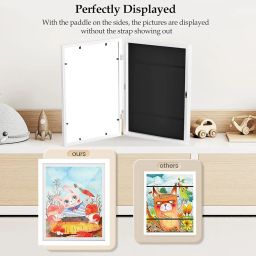 ABOUT SPACE Rectangular Kids Artwork Picture Frame-Front Opening Horizontal Vertical A4 Photo Frame With Shatter Resistant Glass For Wall With Storage & Wall Hook-Holds 110 Pcs (White,25.5 X 34 Cm) image 2