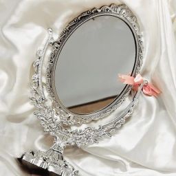 WIZME Double Sided Magnifying Tabletop Oval Mirror | Vanity Makeup Mirror with Stand | Portable & Adjustable | 7.9 x 5.9 Inches image 5