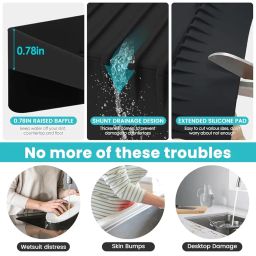 HASTHIP® 4x20 inches Silicone Sink Edge Protector Splash Guards Countertop Protectors for Kitchen Sink, Splash Guard for Bathtub Sink, Multifunction Dry and Wet Separation Strip image 2