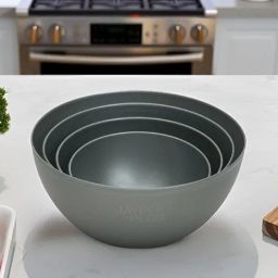 Jaypee Plus Virgin Plastic Mixing Bowl| Lightweight, Strong & Durable Bowls | Ideal for Serving, Storing & Stacking Set of 4 -(2800+2000+1200+800) ml (Grey) image 5