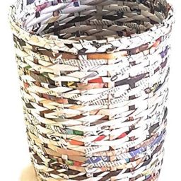 Sonas Creation Paperus, Small Size 8 Inch Tall, 5 Liter, Color Natural, Waste Basket with Cover, Dustbin with Fixed Lid, Trashcan, Paper Bin, Eco-friendly, Handmade, of Paper Ropes image 5