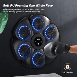 Glaceon Music Boxing Machine with 9 Speed Modes, Smart Music Boxing Machine with Bluetooth & LED Light, Boxing Machine Wall Mounted, Wall Target Training Devices for Adult Kid Home Exercises (GL-02) image 3
