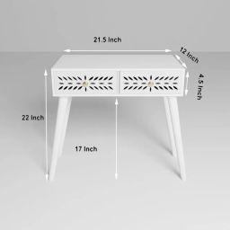 Mid-Century Modern Bedside Table with Solid Wood Legs, Minimalist and Practical End Side Table with 2 Storage Drawer, Easy Assembly (Brown) image 1