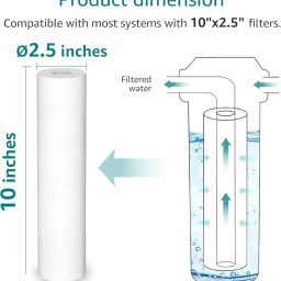 10-Inch RO PP Spun Filter – 5 Micron Sediment Cartridge | Pre-Filter for RO Water Purifier Systems | Universal Fit (4 Spun & Spanner) image 4