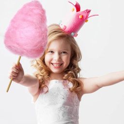 Cotton Candy Machine, Candy Floss Machine with Detachable Splash Guard + 10 Bamboo Sticks + Sugar Spoon, Electric Smooth Cotton Candy Maker Easy to use for Kids image 1