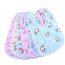 BabyGo Waterproof Spill Resistant Bibs, Baby Apron With Bib, Baby Bibs For 6 to 12 Months, Fastdry Bibs, Soft Cotton Bib (Set of 6) image 1