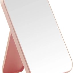 MEPOINT Desktop Makeup Mirror, Portable Mirror 8-Inch,Table Desk Dual-Purpose Square Mirror Pink image 3