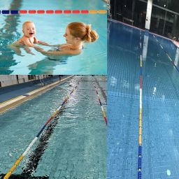 Safety Pool Lane Divider Floats with Buoy, Dangerous Area Colorful Pool Rope with 2 Hooks, Polyethylene Rope Float Keepers for Swimming Pool Training (Color : Steel Wire Rope Style, Size : 2m/6.6ft image 1