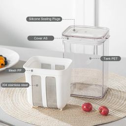 1100 ml Yoghurt Maker, Greek Yoghurt Strainer, Fine Filter Strainer with Lid, Leak-proof and Reusable, Yoghurt Maker for Making Thick Greek Yoghurt Soybean Milk image 2
