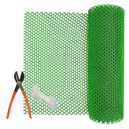 Singhal Tree Guard Net, Garden Fencing Net Virgin Plastic with 1 Cutter and 50 PVC Tags (White, 4 ft x 10 ft) image 1