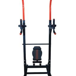 DOLPHY Steel Multi Function Power Tower Dip Station Adjustable Height Pull Up Bar Standing Tower for Home and Gym (Black, Red) image 3