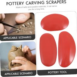 VINTAGER 3 Pcs Kneading Tools - Pottery Clay Tools Pottery Sculpting Scrapers Pottery Molding Clay Modelling Tools, Clay Scraper | Modeling Ribs image 5