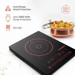 Crompton Instaserve 2000 W Induction Cooktop with 11 Feather Touch Buttons | 8 One touch Cook Menus | Overvoltage Shield Protection image 1