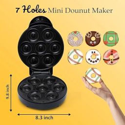 Feelon Mini Donut Maker Donut Machine – 7-Hole Non-Stick Electric Doughnut Maker for Home Bakery, Breakfast & Parties – Make Chocolate & Strawberry Donuts in Minutes image 2